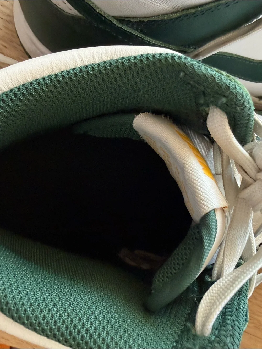 Nike High-Top Sneakers in White and Dark Green - Picture 6 of 14